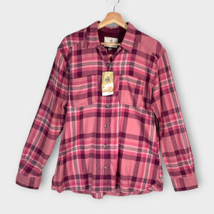 Legendary Whitetails Shirt Woman's LARGE Lightweight Flannel Pink Plaid NEW
